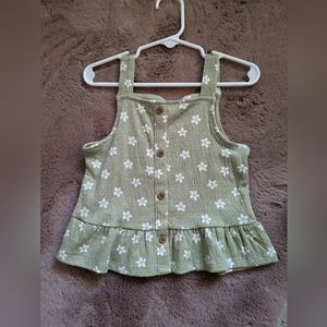 Green Floral Tank Top